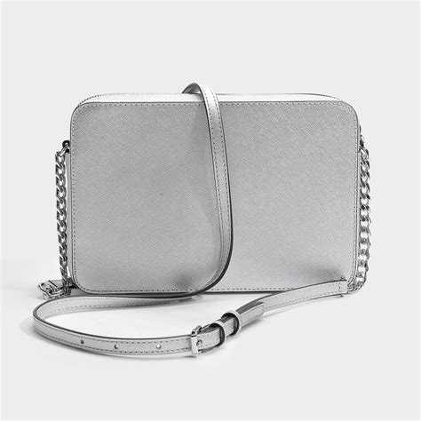 silver michael kors bags|Michael Kors silver crossbody bag.